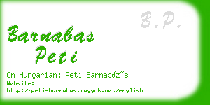 barnabas peti business card